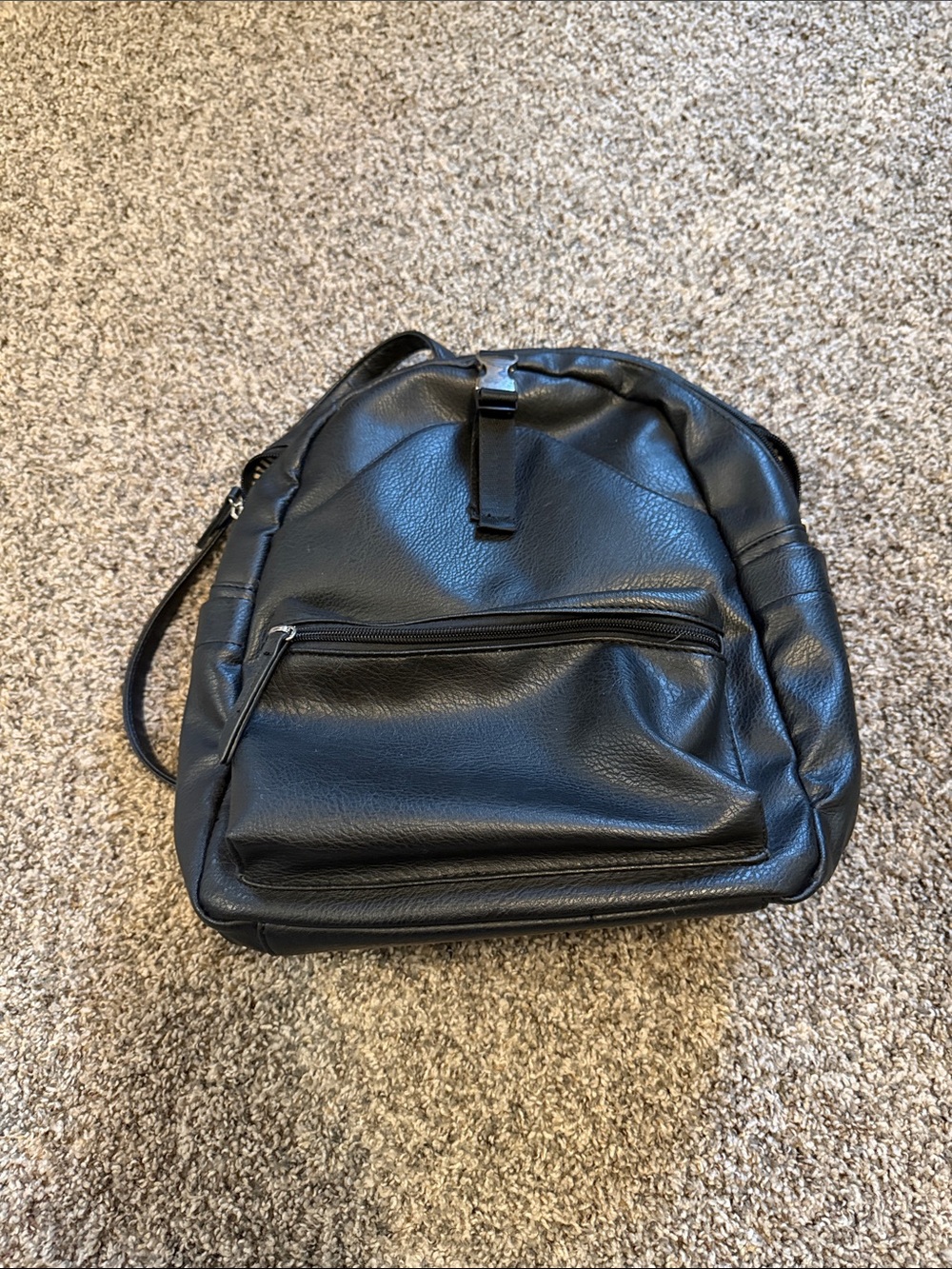Mathew & Julian Black Faux Leather Backpack - Classic Everyday Carry